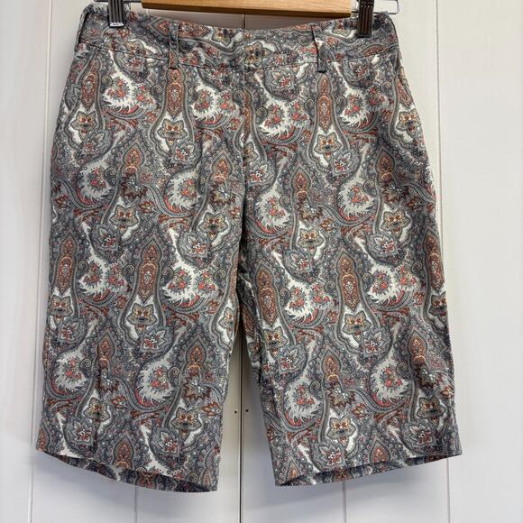 Lizzie Driver Paisley Boho Recreation Travel Golf Shorts Size 00 Performance - Picture 1 of 8